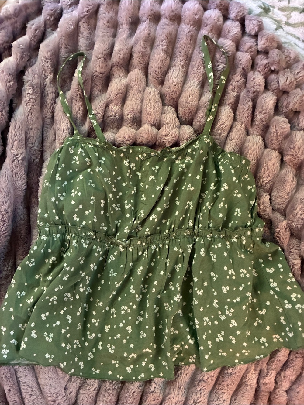 Green Floral Flowy Cami Top